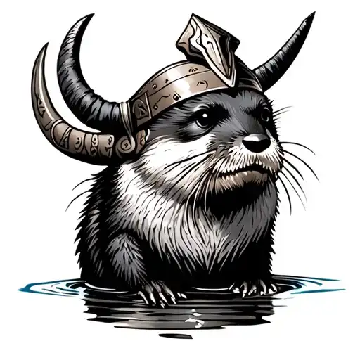 Loutre Viking tattoo design idea