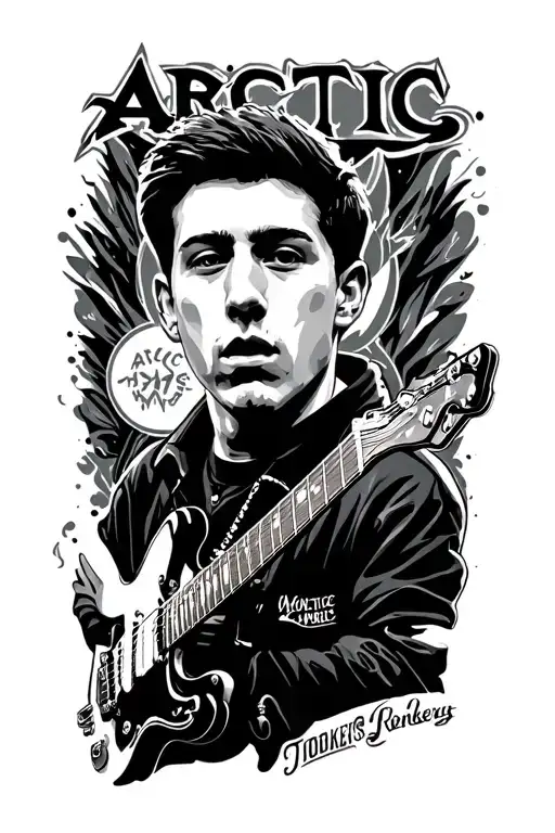 arctic monkeys band tattoo design idea