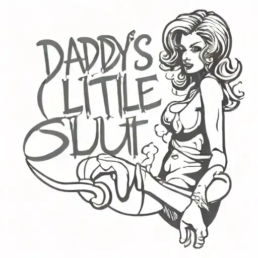 Daddy's little slut tattoo design idea