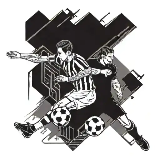 An abstract tattoo blending elements of Fußball and Familie, symbolizing the client's devotion to both passions tattoo design idea