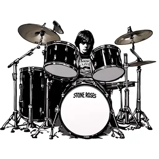 the stone roses band tattoo, lemon, she bangs the drums, music, ian brown, mani, john squire, reni tattoo design idea