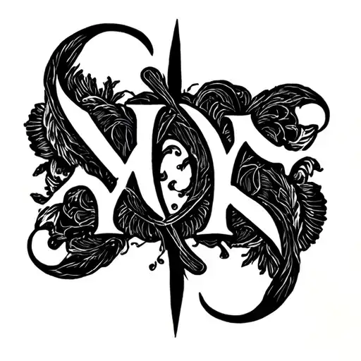 Letters A, M, B, P, X, S tattoo design idea