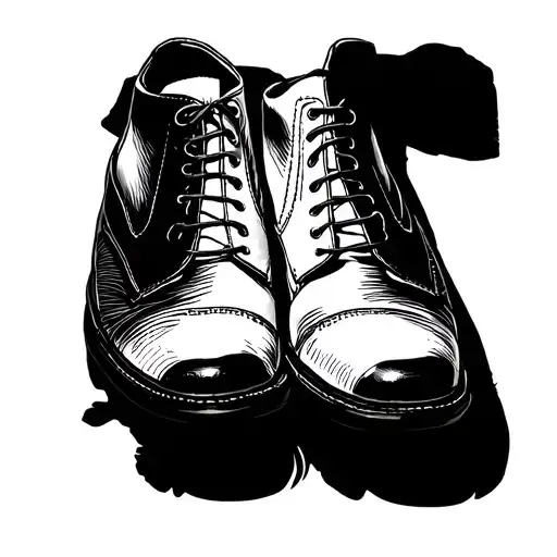 A human body like Ma dong seok's with a bare torso but in the states and classic men's shoes.  tattoo design idea