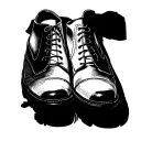 A human body like Ma dong seok's with a bare torso but in the states and classic men's shoes.  tattoo design idea