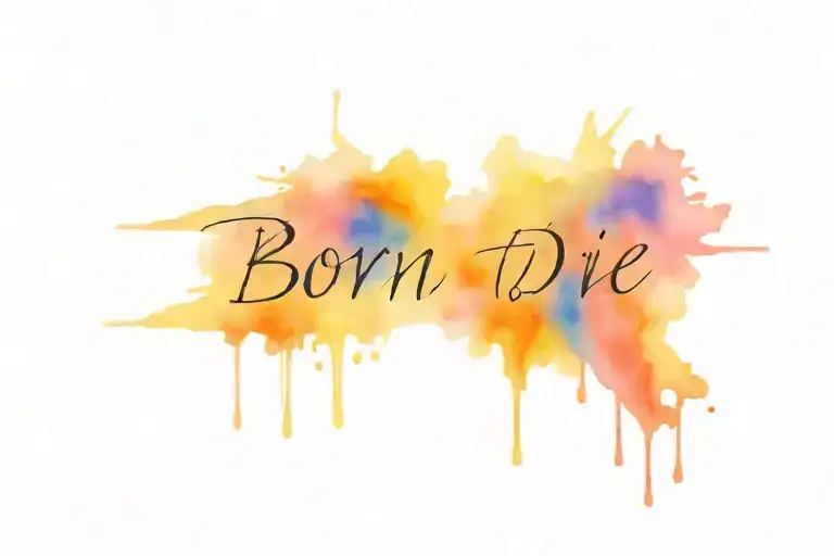 Born to die " wrote tattoo design idea
