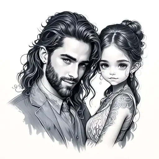 Daddy And Daughter tattoo design idea