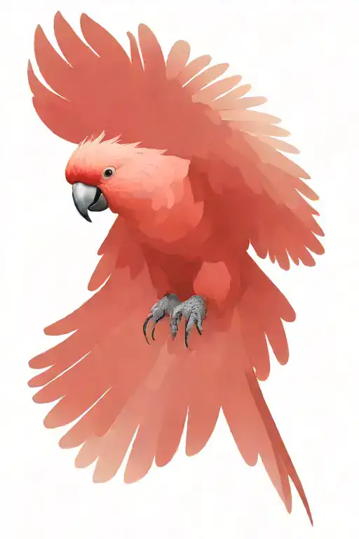 red tail cockatoo flying tattoo design idea