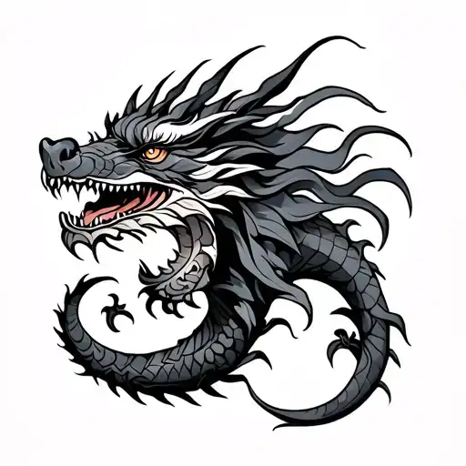 Polynesian Dragon tattoo design idea