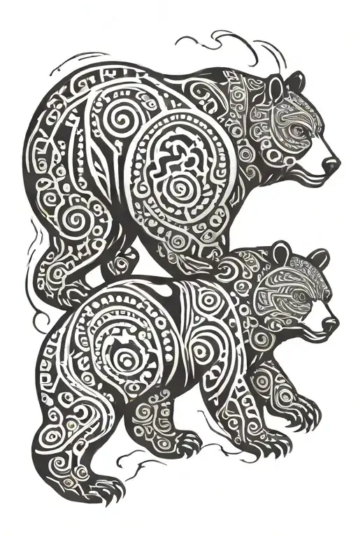 bear and risk are rich   tattoo design idea