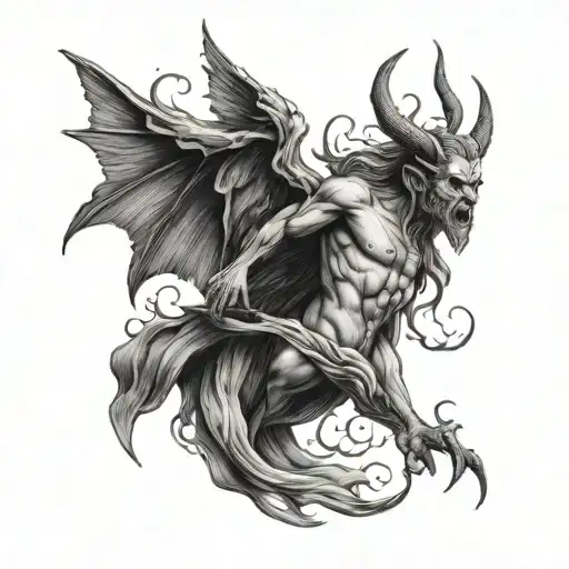 lucifer falling tattoo design idea