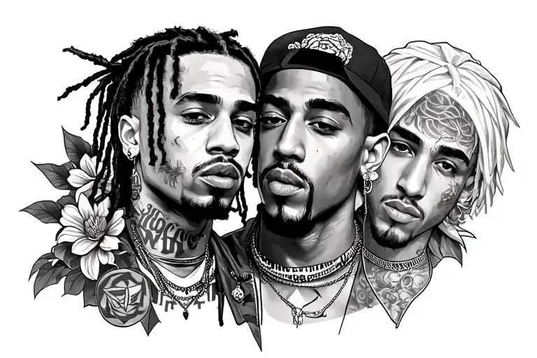 xxxtentation, juce wrld, lil peep and tupac tattoos tattoo design idea