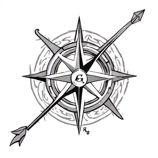incorporate, arrow, compass, viking protection, Gemini tribal symbol tattoo design idea