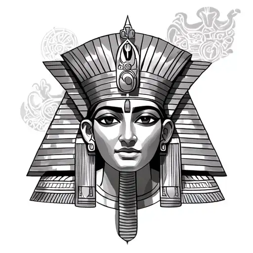 egyptian crown tattoo design idea
