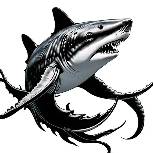 simple whale shark, fine lines, spine tattoo design tattoo design idea