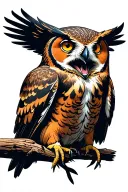 owl overlooking hawk and wolf howling tattoo design idea