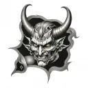 devil renaissance tattoo design idea