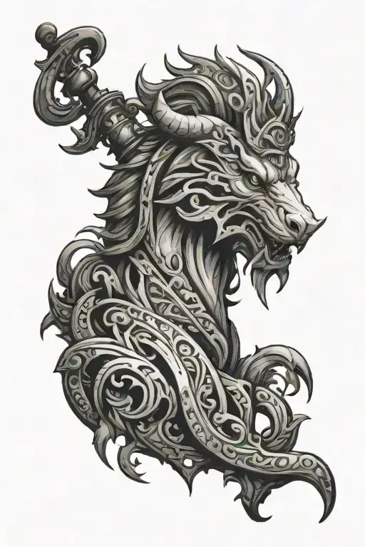 unconquered mana tattoo design idea