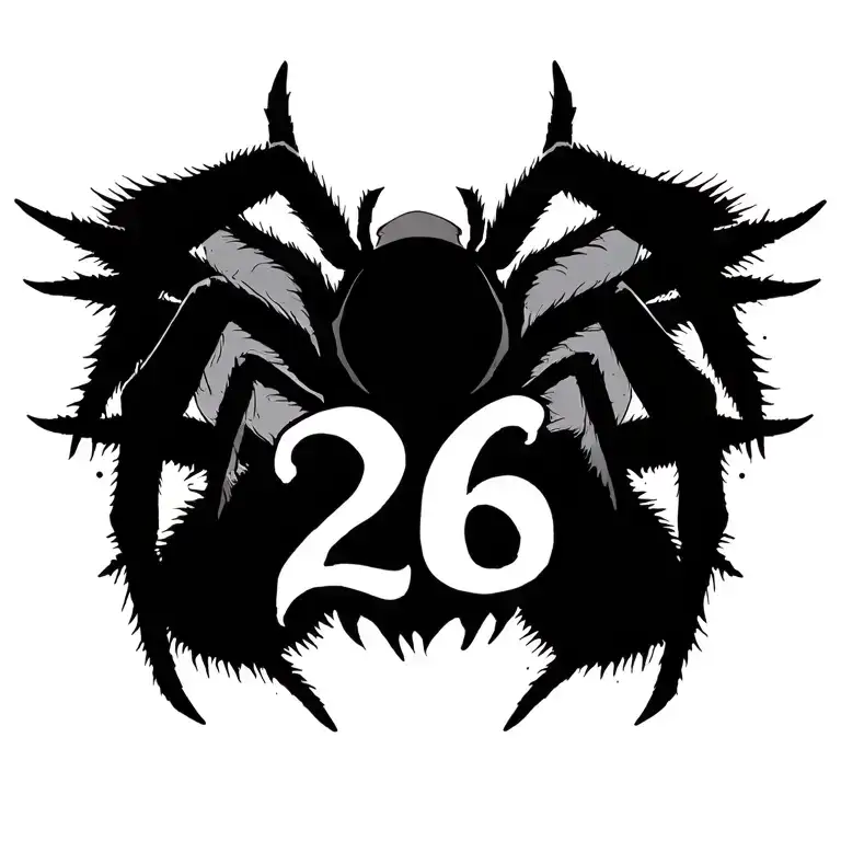 phantom troupe spider with the number 26 tattoo design idea