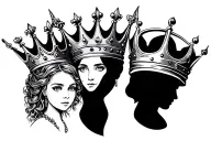 3 crowns representing wife daughter and son tattoo design idea