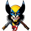 anthropomorphic punk wolverine tattoo design idea