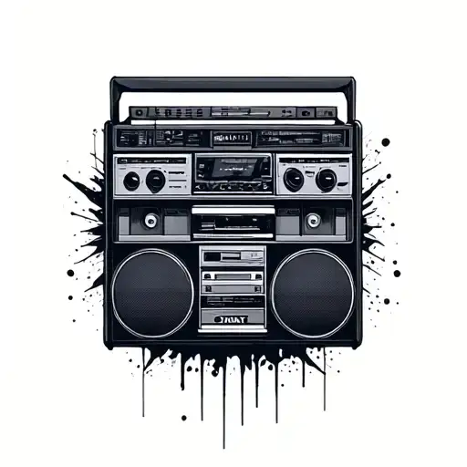 boombox tattoo design idea