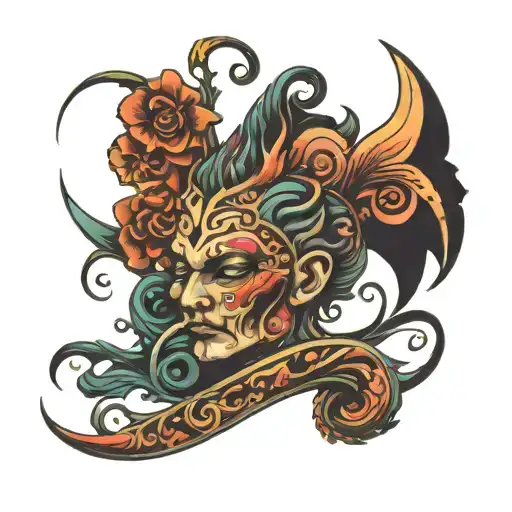 psychedelic audio tattoo design idea