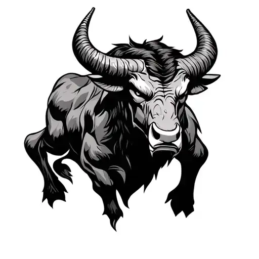 Minotaur stylized representation tattoo design idea