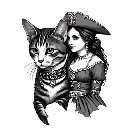 calico Jack and Anne bonnie tattoo design idea
