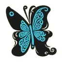 butterfly as a symbol of coming out keith haring type tattoo design idea