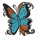 butterfly as a symbol of coming out keith haring type tattoo design idea