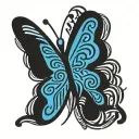 butterfly as a symbol of coming out keith haring type tattoo design idea