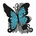 butterfly as a symbol of coming out keith haring type tattoo design idea