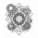 zodiac constellation leo, pisces, aries, and virgo entwined uniquely  tattoo design idea