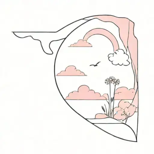 pink skies tattoo design idea