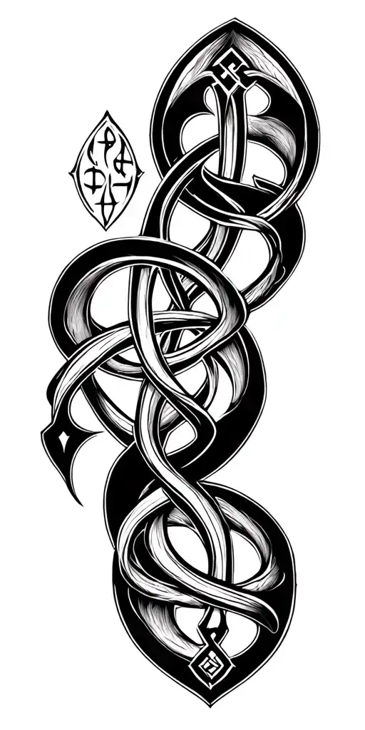 Celtic runic script tattoo design idea
