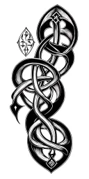 Celtic runic script tattoo design idea
