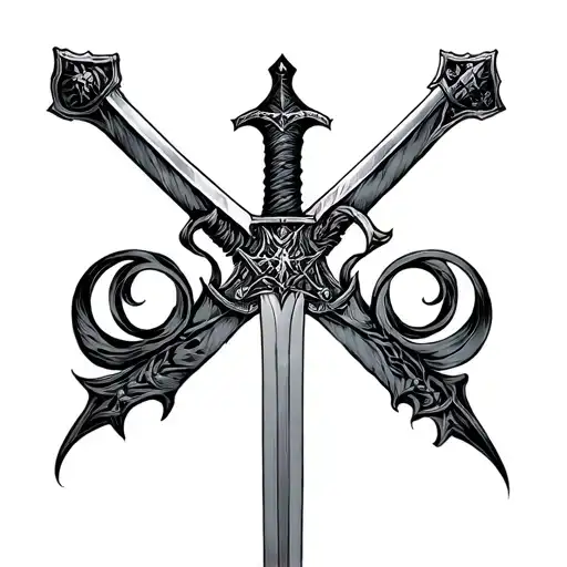 Boromir and Faramir's sword's crossed tattoo design idea
