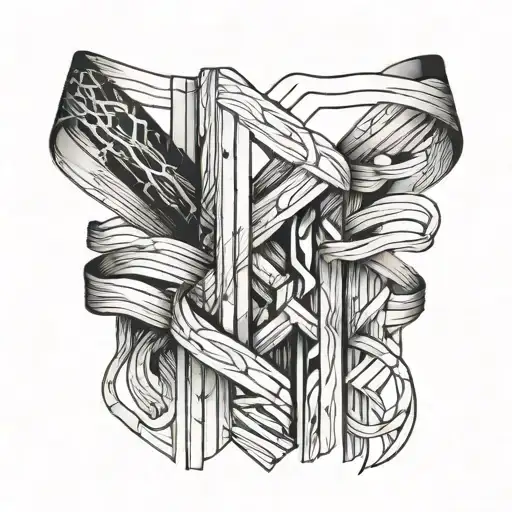 Thigh cuff garter from 2 Abstract grunge brush strokes tattoo design idea
