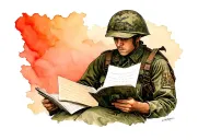 soldier reading a letter tattoo design idea