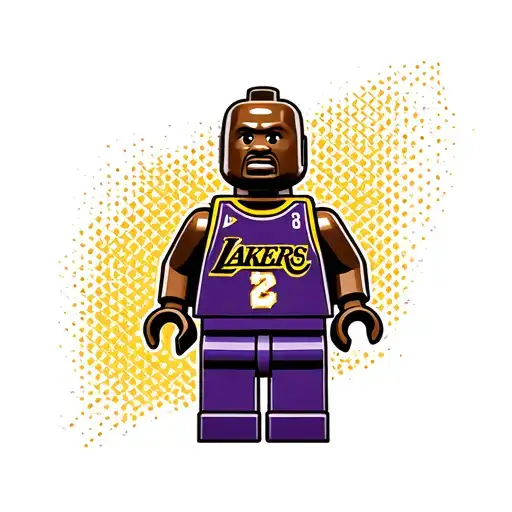 Lego figure of shaquille oneal in lakers jersey tattoo design idea