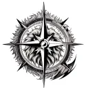Lion Compass tattoo design idea