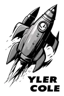 "Tyler Cole" rocket ship flying tattoo design idea