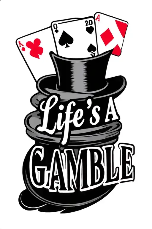 "Life’s A Gamble" gambling themed tattoo tattoo design idea