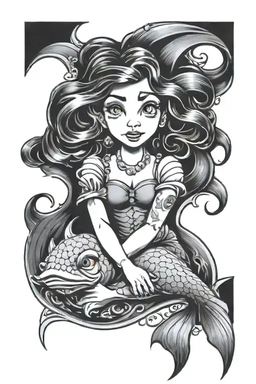 Matilda movie Sebastian little mermaid tattoo design idea