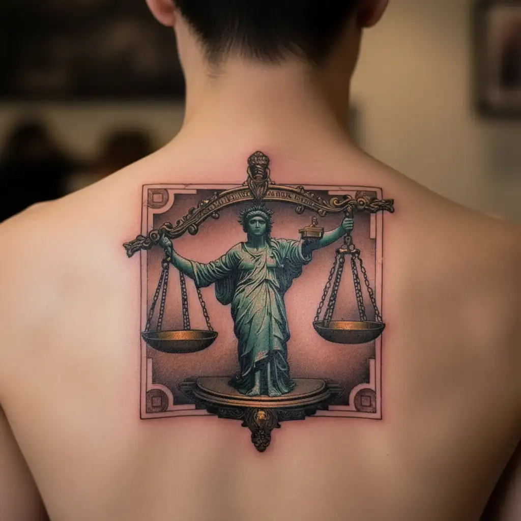 self discipline Justice wisdom courage tattoo design idea