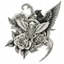 realism black grey tattoo good vs evil tattoo design idea