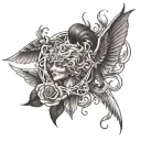 realism black grey tattoo good vs evil tattoo design idea