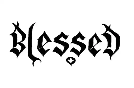 "blessed" tattoo design idea
