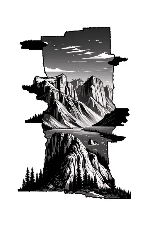 national park, Zion, yosemite, glacier national park tattoo design idea