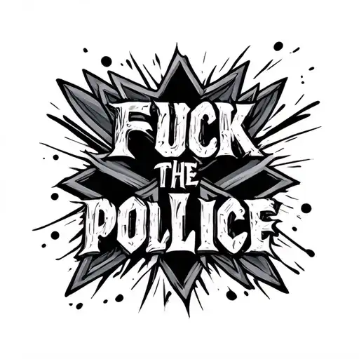 fuck the police font cross tattoo tattoo design idea